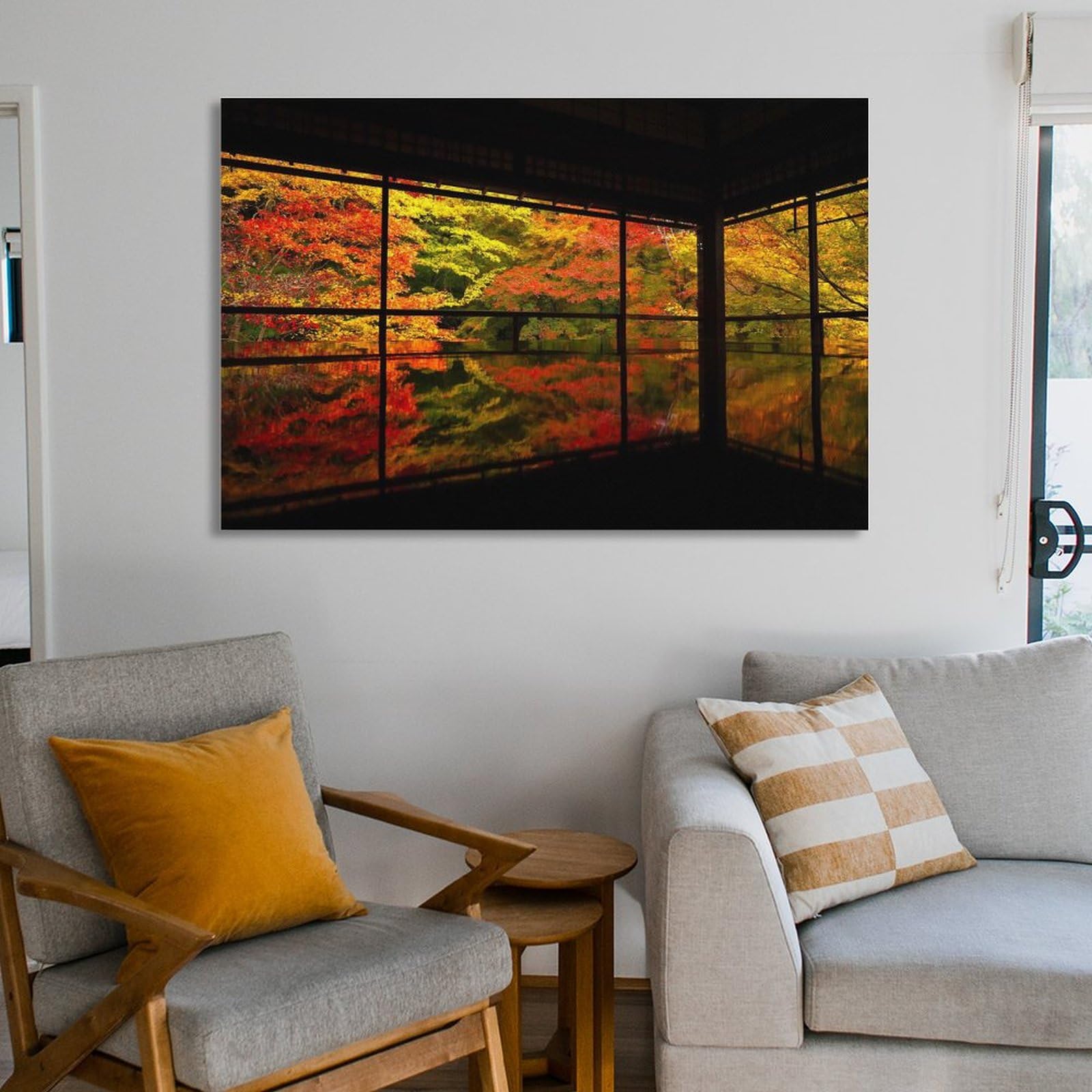 Amazon.co.jp: 絵画 京都府 水に映る瑠璃光院インテリア 絵画 日本の